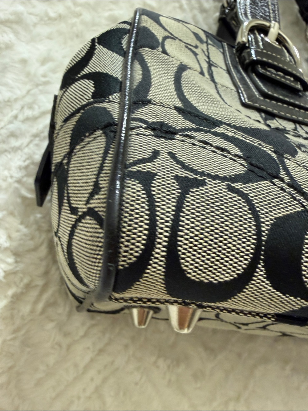 Coach Black and Gray Patchwork Shoulder Bag - Picture 5 of 12